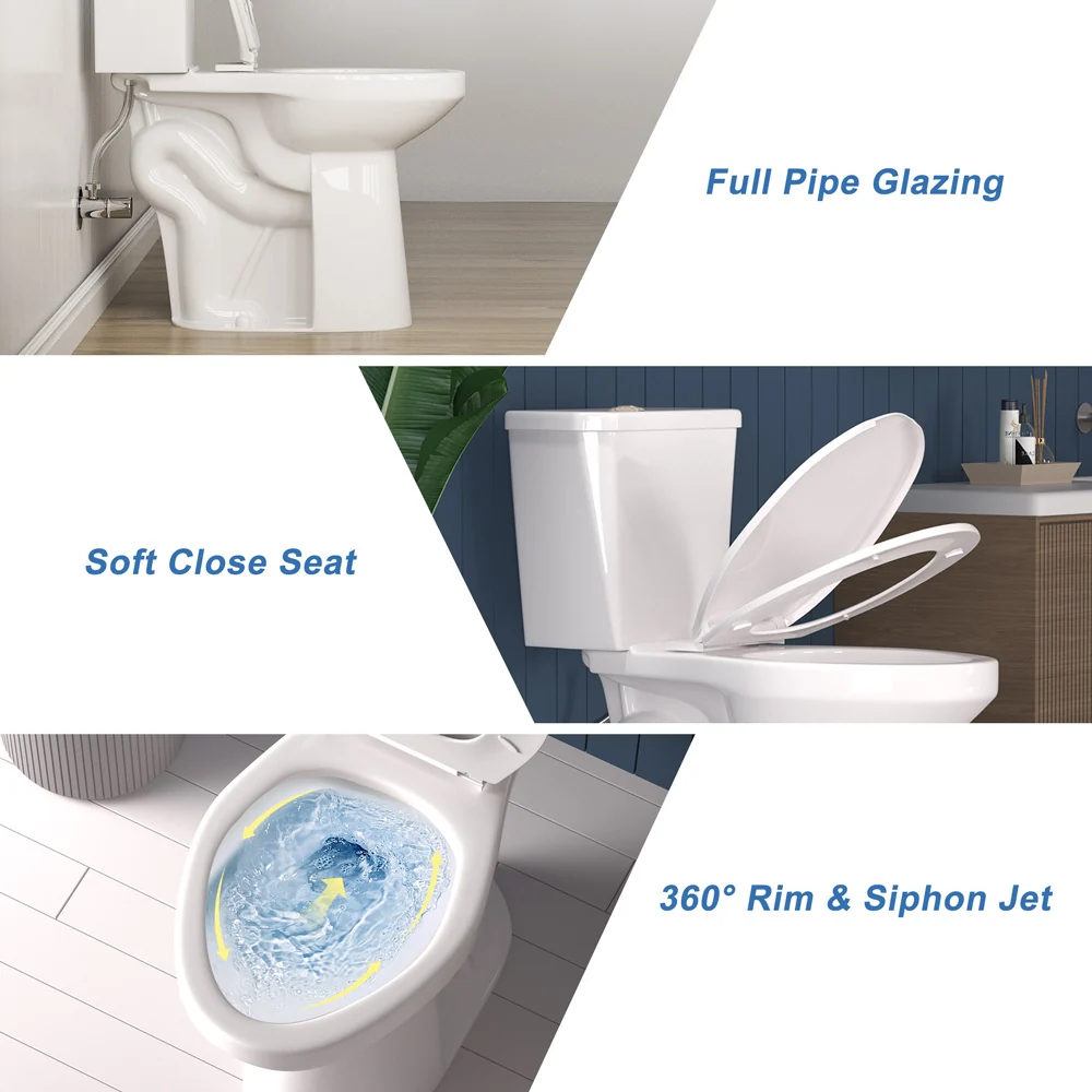 ELEMAZ 21" Extra Tall Toilet for Seniors & Tall Adults | Dual Flush MAP 1000g - Image 6