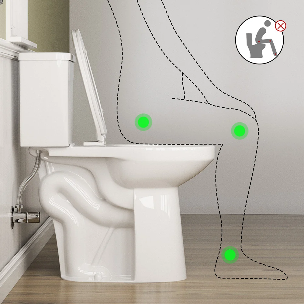 ELEMAZ 21" Extra Tall Toilet for Seniors & Tall Adults | Dual Flush MAP 1000g - Image 7