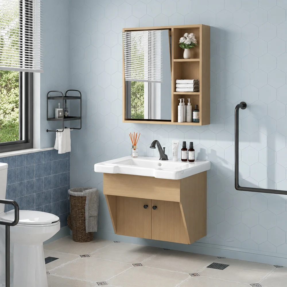 Sigsoul 24" ADA Compliant Vanity | Floating Bathroom Cabinet Sink Mirror Set - Image 9