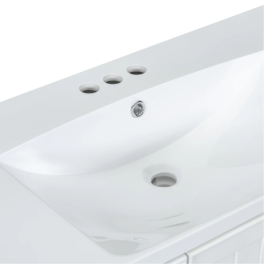 Sigsoul 36 Inch Bathroom Vanity White | 3 Drawers 1 Door 1 Shelf - Image 8