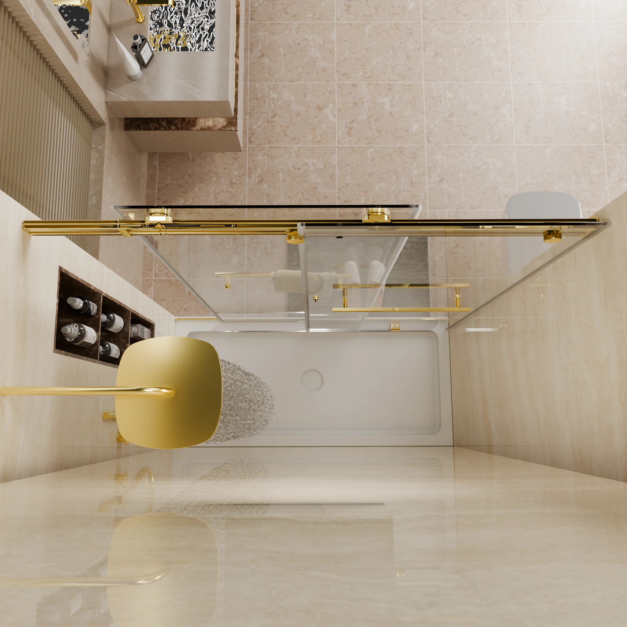 CALYZ Frameless Shower Door | Bypass Sliding 56-60"W x 75"H - Image 2