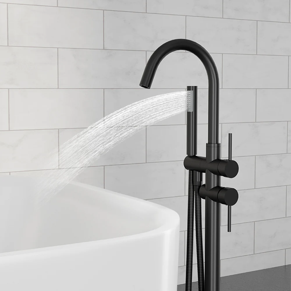 SpaSyra Freestanding Tub Faucet with Hand Shower - Image 4