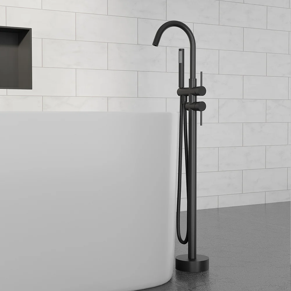 SpaSyra Freestanding Tub Faucet with Hand Shower - Image 5