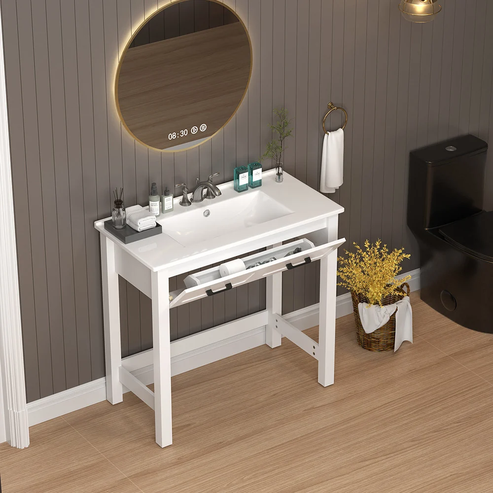 Sigsoul 36 Inch ADA Vanity with Sink | Roll-Under Bathroom Vanity - Image 3