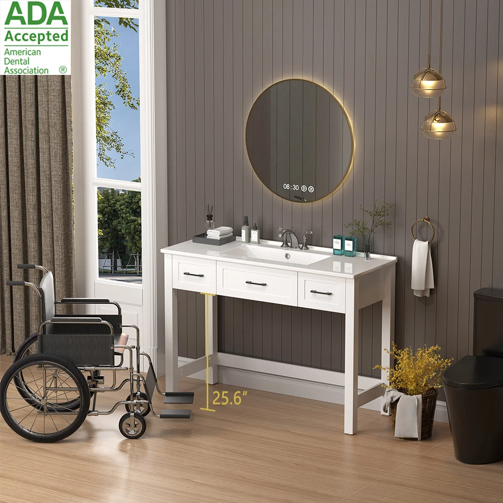 Sigsoul 48 Inch Bathroom Vanity | ADA Compliant Sink Cabinet - Image 3
