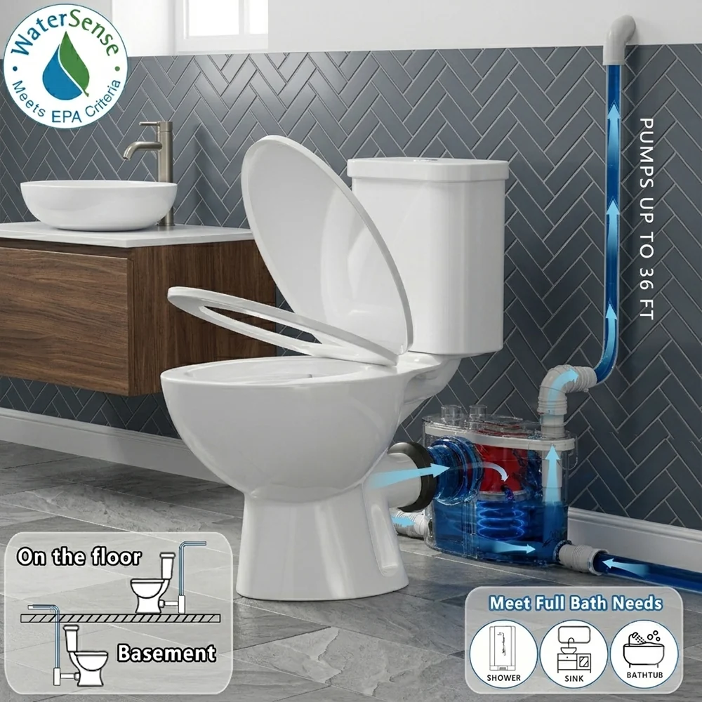 SNFLEX 750W Upflush Toilet System for Basement Bathrooms - Image 10