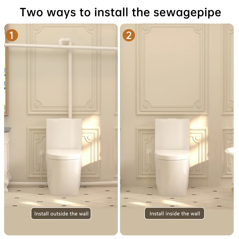 SNFLEX One-Piece Macerating Toilet | 5" Slim Tank Upflush Toilet System - Image 11