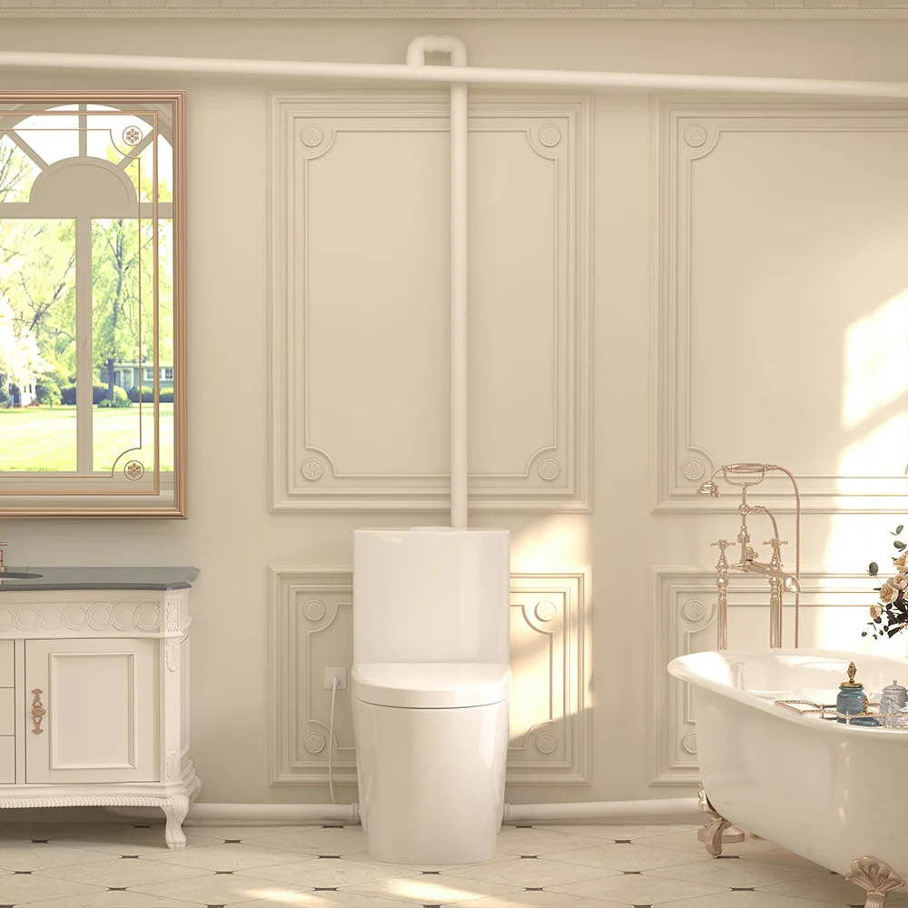 SNFLEX One-Piece Macerating Toilet | 5" Slim Tank Upflush Toilet System - Image 13