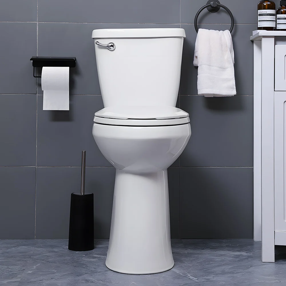ELEMAZ 21" Extra Tall Toilet for Seniors & Tall Adults | Elongated Bowl - Image 7